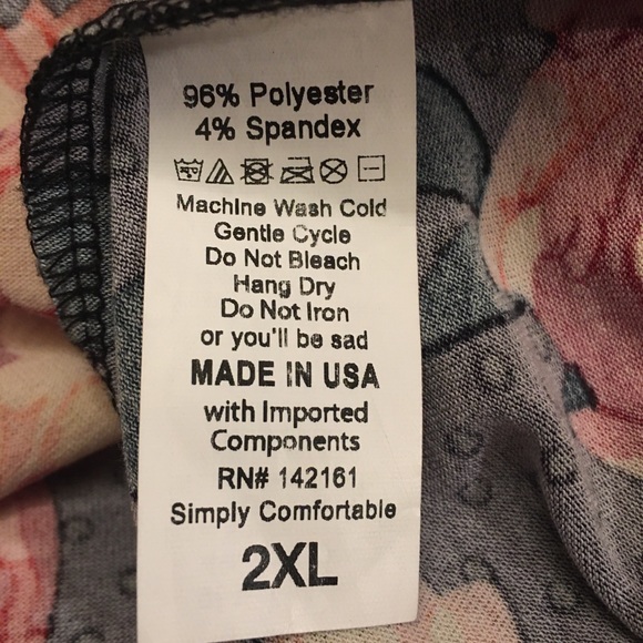 LuLaRoe Gigi Top black and red floral - Picture 3 of 4